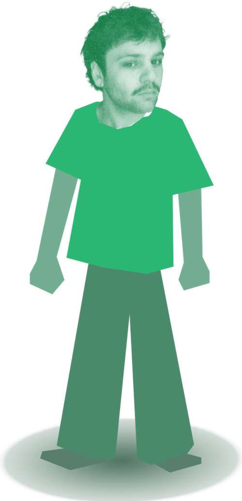 Hannes Bal as a cut-out figure